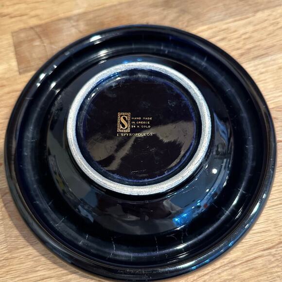 I. Spyropoulos Black & Gold Hand Made in Greece Ashtray - Picture 8 of 8